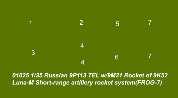 Trumpeter 01025 Russian 9P113 TEL w/9M21 Rocket of 9K52 Luna-M Short-range artillery 1:35