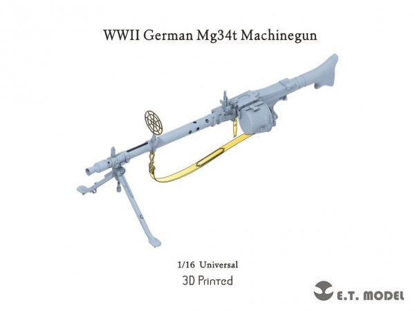 E.T. Model P16-002 WWII German Mg34t Machinegun (3D Printed) 1/16