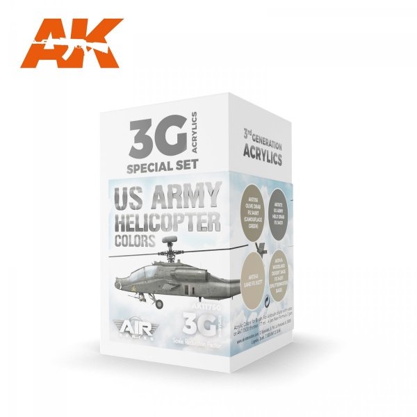 AK Interactive AK11750 US ARMY HELICOPTER COLORS 4x17 ml