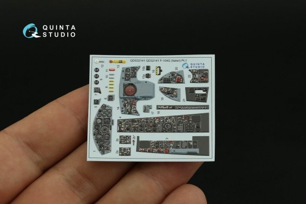 Quinta Studio QDS32141 F-104G 3D-Printed &amp; coloured Interior on decal paper (Italeri) (small version) 1/32