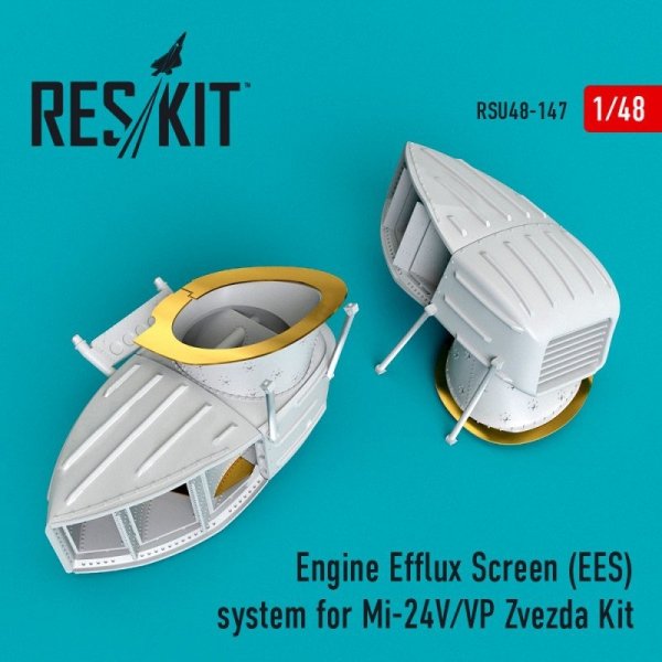 RESKIT RSU48-0147 Engine Efflux Screen (EES) system for Mi-24V/VP Zvezda kit 1/48