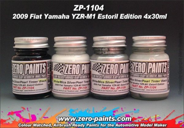 Zero Paints ZP-1104 Yamaha YZR-M1 2009 Team Fiat Estoril Edition Paint Set 4x30ml