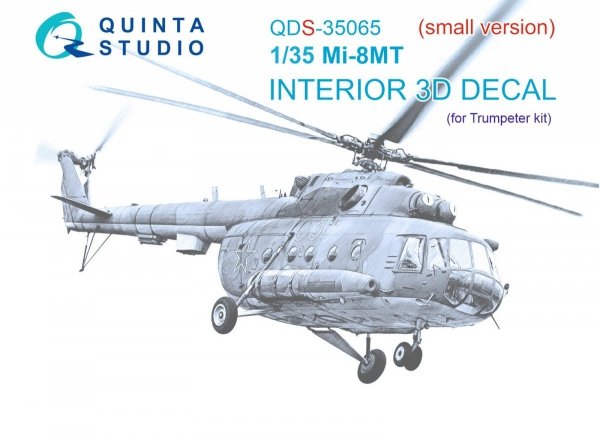 Quinta Studio QDS35065 Mi-8MT 3D-Printed &amp; coloured Interior on decal paper (Trumpeter) (Small version) 1/35