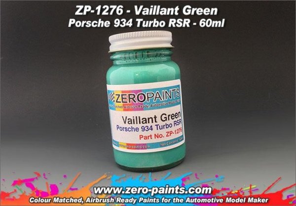 Zero Paints ZP-1276 Valliant Green Paint Porsche 934 Turbo RSR 60ml