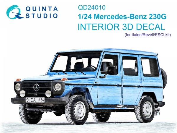 Quinta Studio QD24010 Mercedes-Benz 230G 3D-Printed coloured Interior on decal paper (Italeri-Revell-ESCI) 1/24