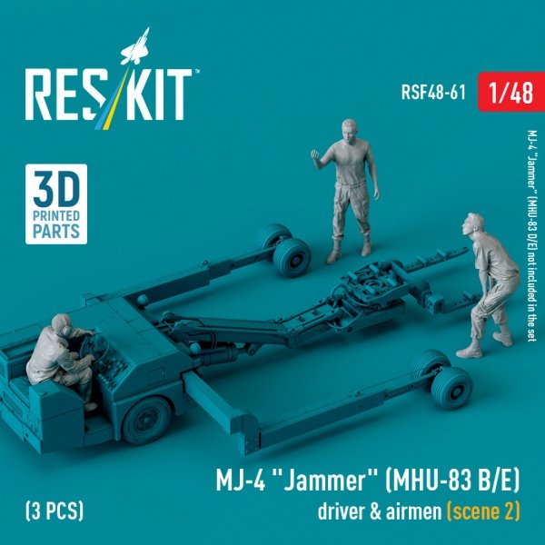 RESKIT RSF48-0061 MJ-4 &quot;Jammer&quot; (MHU-83 B/E) driver &amp; airmen (scene 2) (3 pcs) (3D Printed) 1/48
