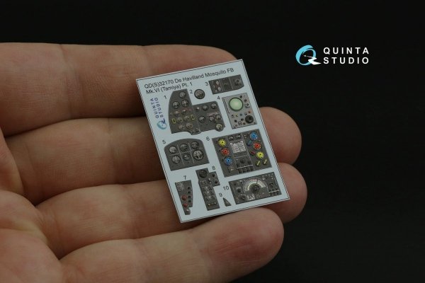 Quinta Studio QDS-32170 DH Mosquito FB Mk.VI 3D-Printed &amp; coloured Interior on decal paper (Tamiya) (small version) 1/32