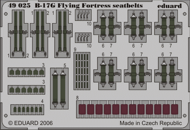 Eduard 49025 B-17G seatbelts 1/48 Revell