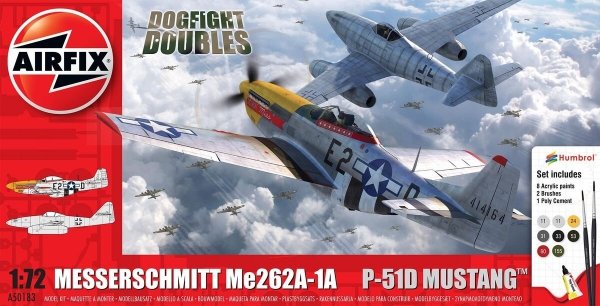 Airfix 50183 Messerschmitt Me262 &amp; P-51D Mustang Dogfight Double - Gift Set 1/72