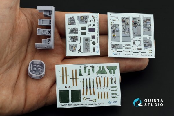 Quinta Studio QD+48263 Tornado GR.4 3D-Printed &amp; coloured Interior on decal paper (Revell) (with 3D-printed resin parts) 1/48