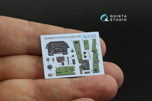 Quinta Studio QD48260 P-51D Early 3D-Printed &amp; coloured Interior on decal paper ( Airfix ) 1/48