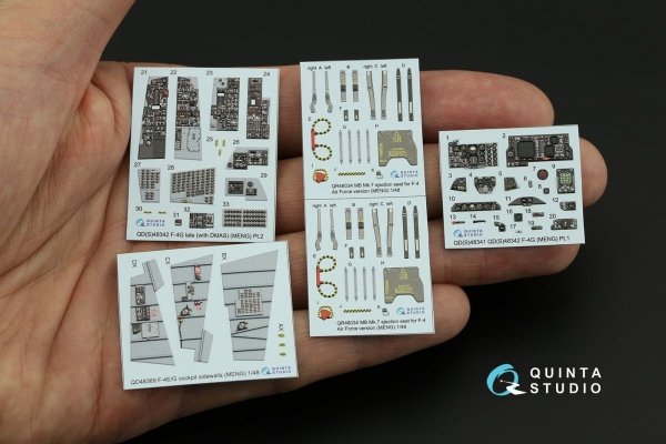 Quinta Studio QD48342 F-4G late 3D-Printed &amp; coloured Interior on decal paper (Meng) 1/48