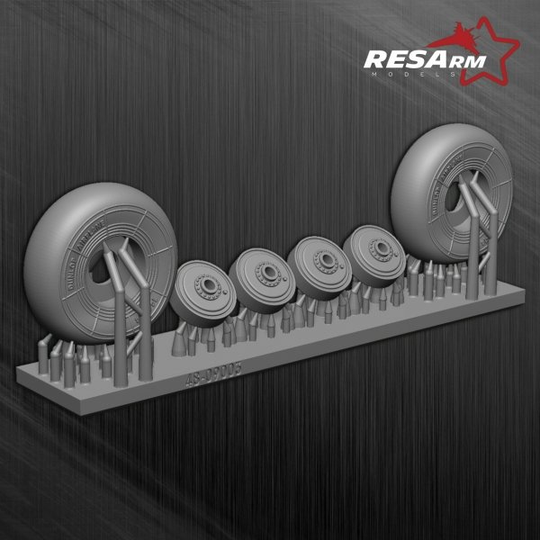 RESARM 48-09003 Bristol Beaufighter - Wheels under load (3D resin printing) 1/48
