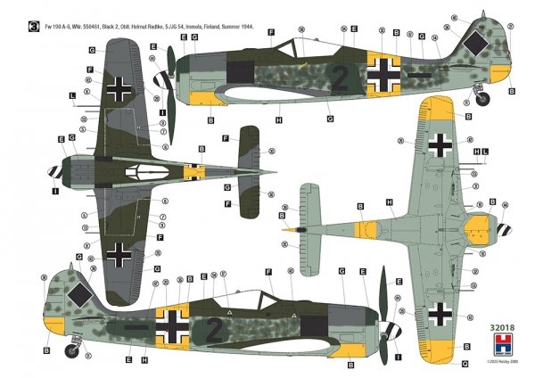 Hobby 2000 32018 Focke-Wulf Fw 190 A-6 Eastern Front (HASEGAWA + CARTOGRAF + MASKI ) 1/32