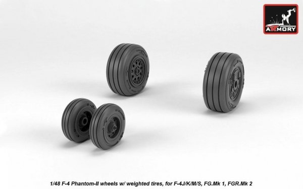 Armory Models AW48325 F-4 Phantom-II wheels w/ weighted tires, late 1/48