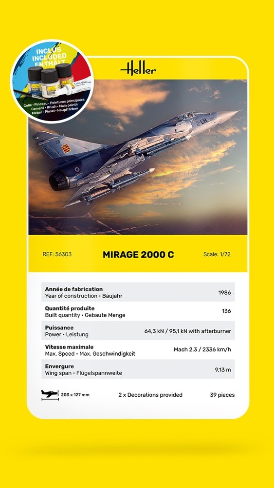 Heller 56303 STARTER KIT - MIRAGE 2000 C 1/72