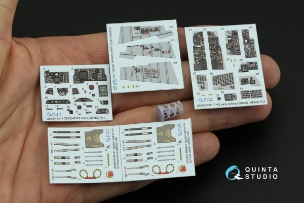 Quinta Studio QD+48341 F-4G early 3D-Printed &amp; coloured Interior on decal paper (Meng) (with 3D-printed resin parts) 1/48