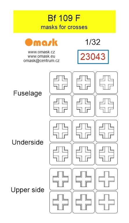 Omask 23043 Bf 109 F masks for crosses 1/32