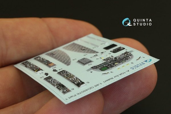 Quinta Studio QD48076 A-10A 3D-Printed &amp; coloured Interior on decal paper (for Italeri kit) 1/48