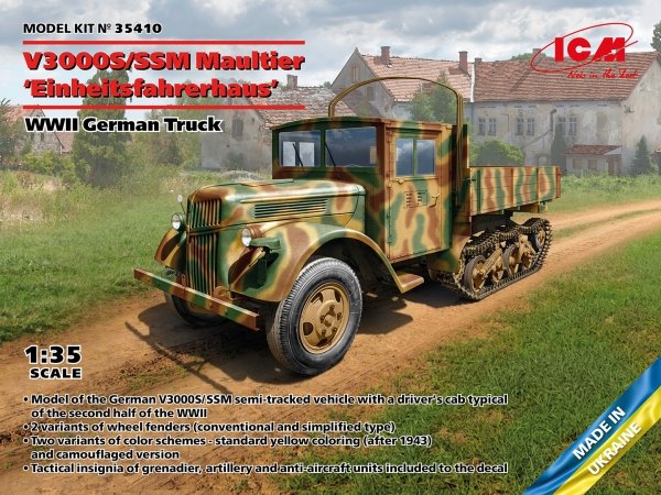ICM 35410 V3000S/SSM Maultier 'Einheitsfahrerhaus', WWII German Truck  1/35