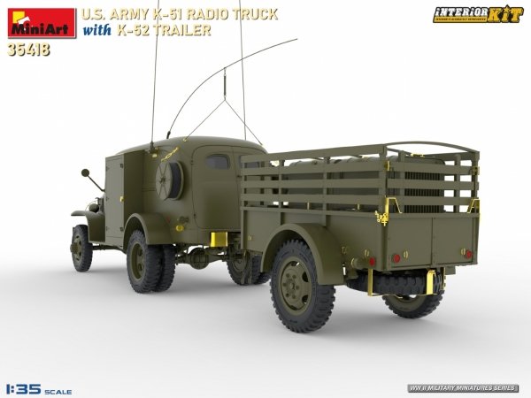 MiniArt 35418 US ARMY K-51 RADIO TRUCK WITH K-52 TRAILER. INTERIOR KIT 1/35