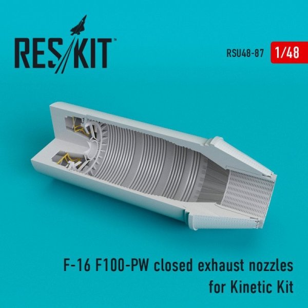 RESKIT RSU48-0087 F-16 (F100-PW) closed exhaust nozzle for Kinetic kit 1/48