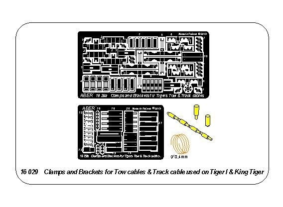 Aber 16029 Handles for towing ropes and tensioning the tracks of Tiger I and King Tiger tanks 1/16
