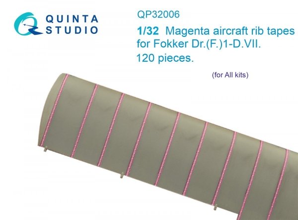 Quinta Studio QP32006 Magenta rib tapes Fokker Dr. (F.)I-D.VII (All kits) 1/32