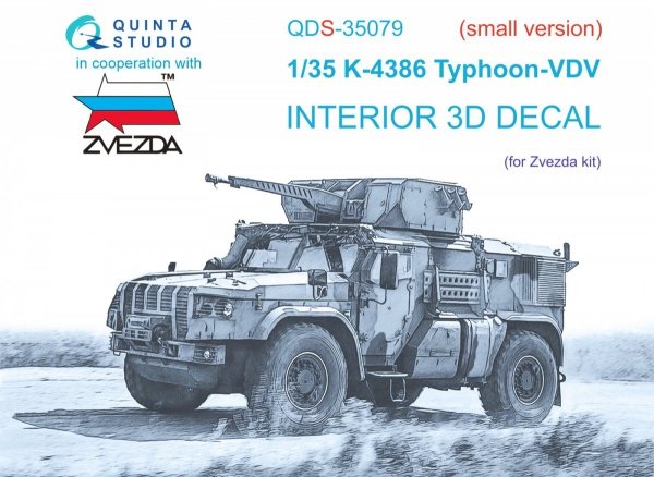 Quinta Studio QDS35079 K-4386 Typhoon VDV 3D-Printed &amp; coloured Interior on decal paper (Zvezda) (Small version) 1/35