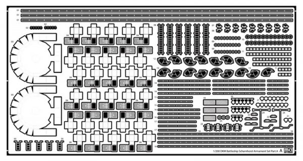 MK1 Design MS-20019 DKM Battleship SCHARNHORST ARMAMENT PARTS for Trumpeter 1/200