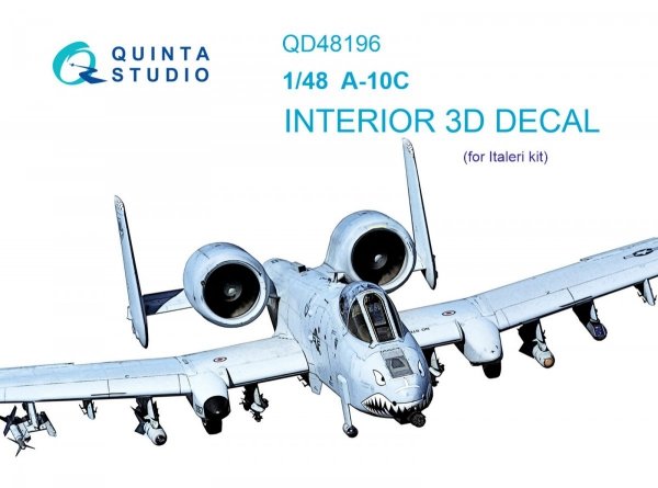 Quinta Studio QD48196 A-10C 3D-Printed &amp; coloured Interior on decal paper (for Italeri ) 1/48