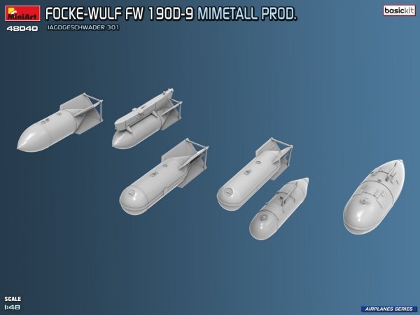 MiniArt 48040 FOCKE-WULF FW 190D-9. MIMETALL PROD. JAGDGESCHWADER 301. BASIC KIT 1/48