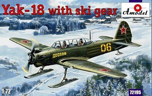 A-Model 72195 Soviet Yakovlev Yak-18 Tandem Two-Seat Trainer Aircraft on skis 1:72