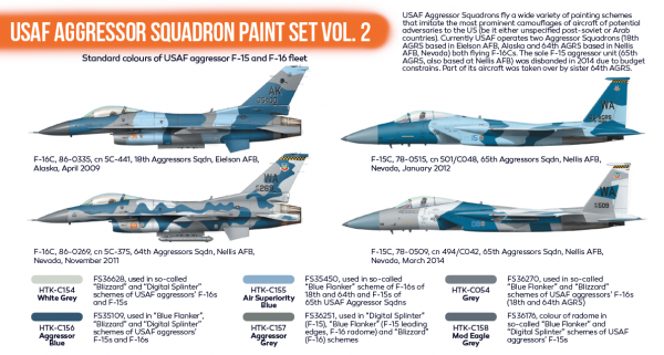 Hataka HTK-CS30 ORANGE LINE – USAF Aggressor Squadron paint set vol. 2 (6x17ml)