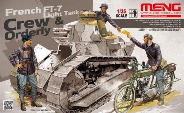 Meng Model HS-005 French FT-7 Light Tank Crew/Orderly 1:35