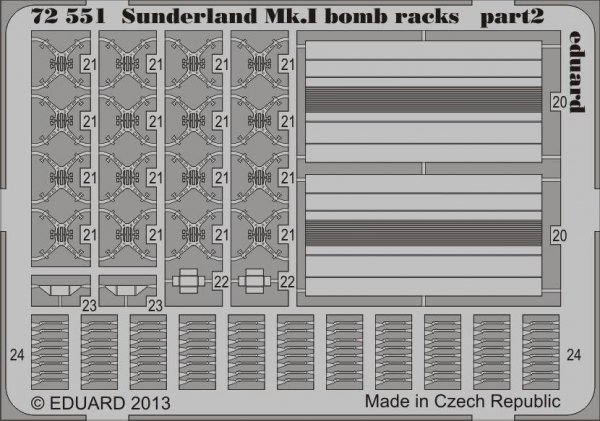 Eduard 72551 Sunderland Mk. I bomb racks 1/72 ITALERI