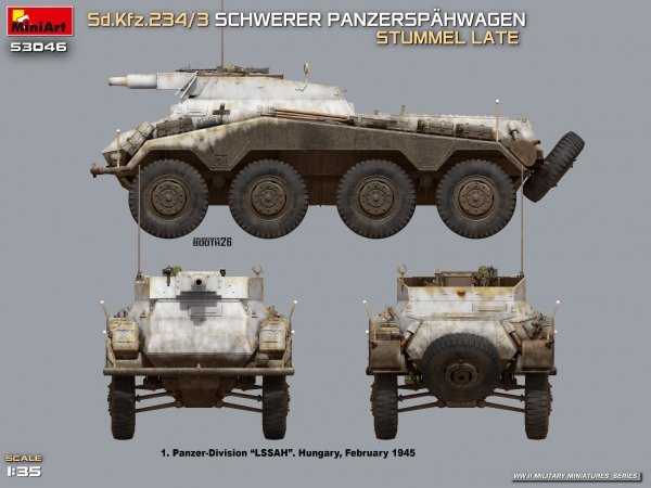 MiniArt 53046 Sd.Kfz.234/3 SCHWERER PANZERSPÄHWAGEN. STUMMEL LATE 1/35