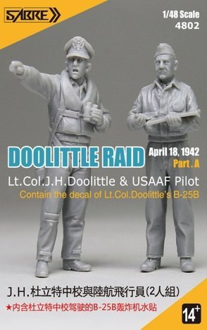 Sabre 4802 Lt Col J.H.Doolittle and USAAF pilot and decal for his B-25B 1/48