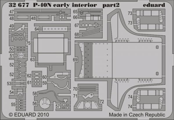 Eduard 32677 P-40N early interior S. A. 1/32 Hasegawa