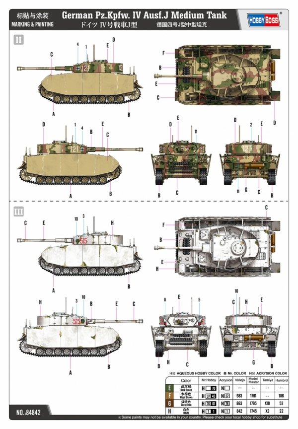 Hobby Boss 84842 German Pz.Kpfw. IV Ausf.J Medium Tank 1/48