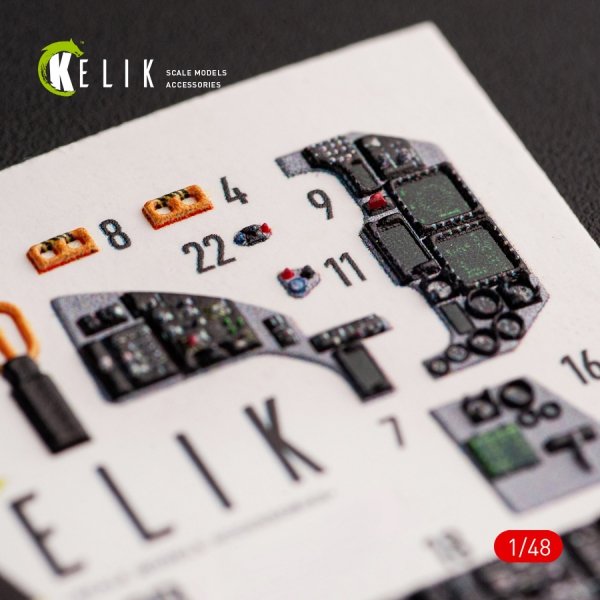 Kelik K48054 JASDF F-2B interior 3D decals for Hasegawa kit (1/48)