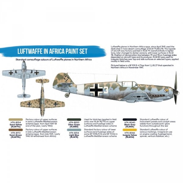 Hataka HTK-BS06.2 Luftwaffe in Africa paint set (6x17ml)