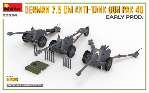 MiniArt 35394 GERMAN 7.5CM ANTI-TANK GUN PAK 40. EARLY PROD 1/35