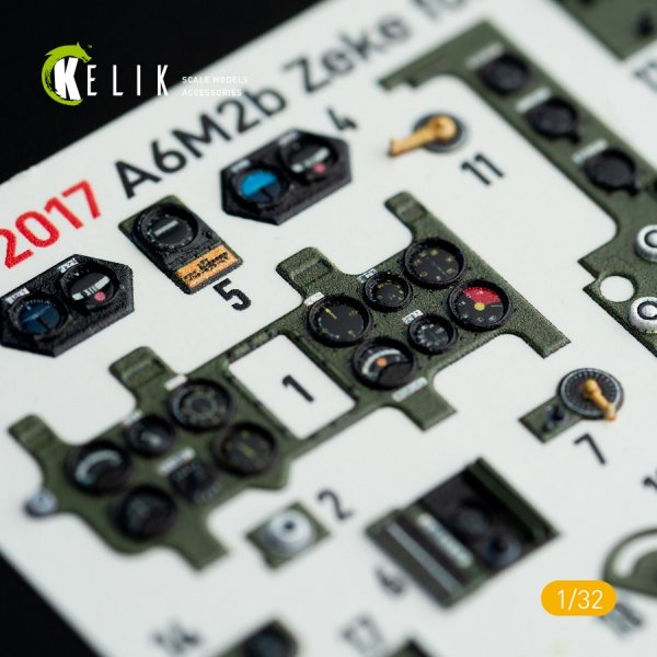 KELIK K32017 A6M2B ZEKE - INTERIOR 3D DECAL FOR TAMIYA KIT 1/32