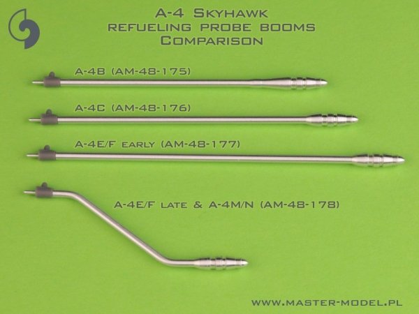 Master AM-48-177 A-4 Skyhawk - DŁUGI, PROSTY wysięgnik sondy tankowania (używany w wersjach A-4E/F &amp; TA-4F/J) 1/48