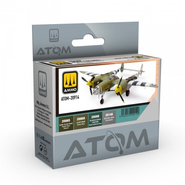 AMMO by Mig Jimenez 20914 ATOM USAAF WWII Colors Set 4x20ml