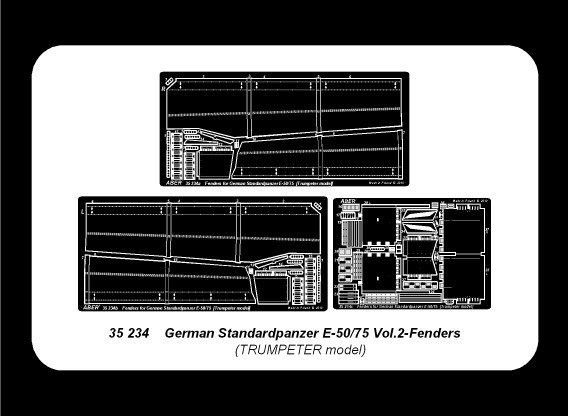 Aber 35234 German Standardpanzer E-75/50 - vol. 2 - additional set - fenders (1:35)
