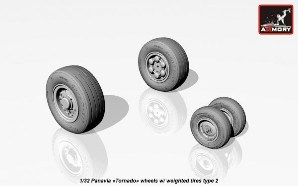 Armory Models AW32501b Panavia Tornado wheels, w/ tyres type “b” (GY) 1/32