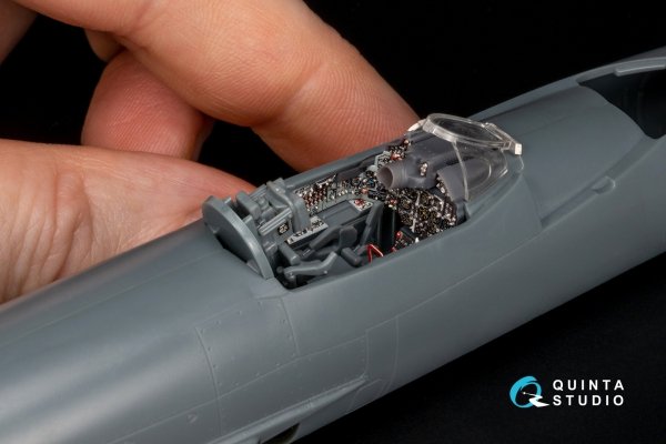 Quinta Studio QD+48550 MiG-21PF 3D-Printed &amp; coloured Interior on decal paper (Eduard) (with 3D-printed resin parts) 1/48
