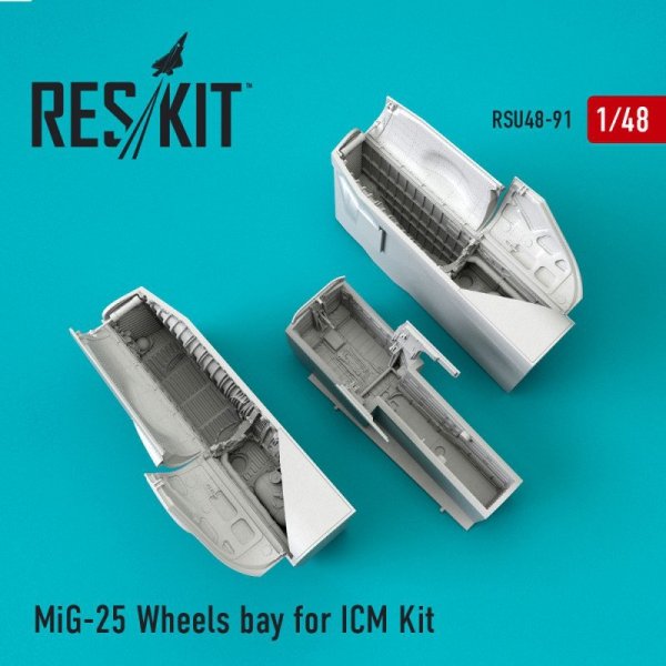 RESKIT RSU48-0091 MiG-25 Wheels bay for Icm kit 1/48